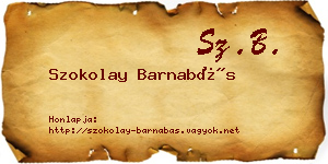 Szokolay Barnabás névjegykártya