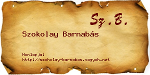 Szokolay Barnabás névjegykártya